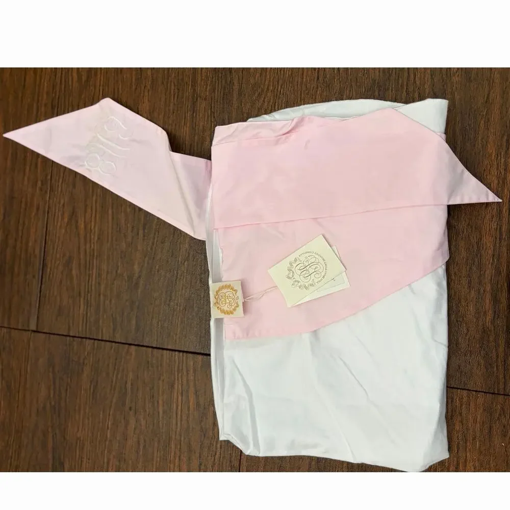 The Beaufort Bonnet Company Pink And White Bow Swaddle NEW With Tags